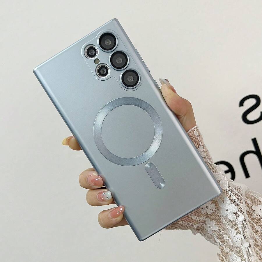 Ốp lưng điện thoại từ tính cao cấp tương thích với Samsung S24 S25 S22 S23 Ultra Plus S20 S21, Apple 11-17 Series PRO MAX 17/16e, chất liệu TPU mềm. - Đỉnh xa màu xanh - Xem 1