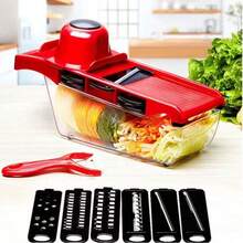 [Vegetable Slicer] 16-In-1 Vegetable Chopper, Professional Onion Chopper, Multi-Functional Food Chopper, Kitchen Vegetable Slicer And Dicer, Vegetable Chopper With 8 Blades, Carrot Chopper With Container Father Gift - Multicolor - View 8