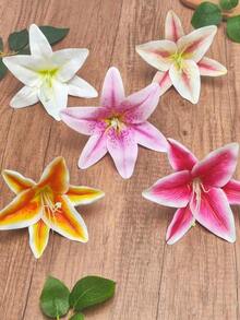 Exquisite 5pcs Lily Flower Hair Clips Hawaiian Style Artificial Flower Hair Accessories For Back To School Holiday Beach Party Summer Tropical Floral Wedding Girls Festival Gifts Hair Claws Hairpin 82O6 - 粉色 - 查看 4