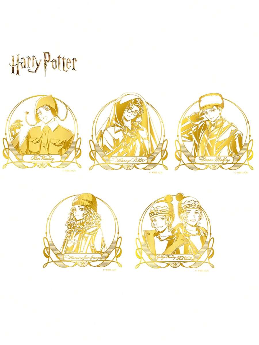 Harry Potter 6张官方授权卡通主题和纸贴纸,适用于DIY手工、装饰、日记、复古多用途装饰贴纸 - A - 查看 1
