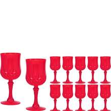 1/3/6/12pcs Reusable Vintage Diamond Textured Plastic Wine Glasses/Champagne Flutes, Suitable For Party And Wedding Juice Cups, Dishwasher - Red - View 7