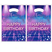10/20/50个装 K-POP 生日派对礼品袋，魔幻音乐主题派对礼品袋，带提手，适合歌手生日派对装饰 - 彩色 - 查看 6