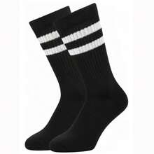 KIT OF 6 PAIRS OF MEN'S HIGH-TOP COTTON SOCKS NOVA ERA CODE: 3110. - Gray and Black and White - View 5