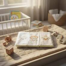 Kit Of 3 Baby Mouth Diapers 100% Cotton 30x30cm Soft Absorbent Embroidered Cloth - Light Yellow - View 2