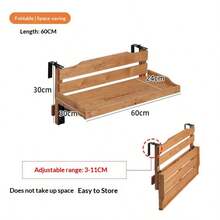 1pc Creative Flower Stand, Balcony Railing Casual Mini Bar, Foldable Wooden Hanging Bar Table For Home Garden - Multicolor - View 8