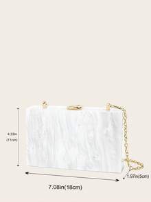Small Acrylic Bag With Striped Patches - Army Green - View 9