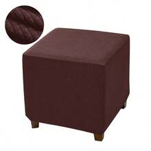 1pc Polar Fleece Square Footstool Cover, Elastic Footrest Protector, Bedroom Furniture Cover - Multicolor - View 14