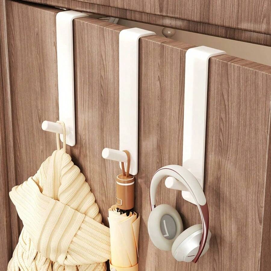 1/2pcs Plastic S-Shaped Bathroom Shower Door Hanging Hook, Towel Rack Mounted On Glass Door - Multicolor - View 1