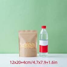 50 túi giấy Kraft tự đứng có cửa sổ sọc mờ, thích hợp để bảo quản và đóng gói cà phê, trái cây khô, gia vị, bánh quy, phô mai, kẹo, v.v. trong gia đình. Cũng thích hợp cho các dịp lễ, kỷ niệm, họp mặt gia đình, sinh nhật, đám cưới, tiệc tùng, đóng gói quà tặng. Có thể sử dụng để hàn kín bằng nhiệt trong thương mại. - màu nâu - Xem 19