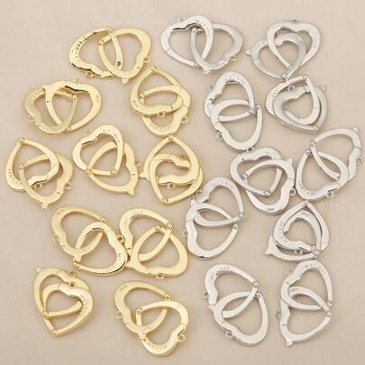 1 Piece/10 Pieces Of Fashionable And Romantic Double Heart Jewelry Pendant Can Be Made Into Earrings, Necklaces, Decorative Pendants On Any Jewelry, Exquisite And Versatile