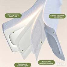 Penyangga Leher Ergonomis, Penyangga Leher Busa Anti-Kendur, Penyangga Leher Sejuk dan Bernapas, Penyangga Leher, Sarung Bantal Kantor untuk Koreksi Postur, Penyangga Leher untuk Posisi Condong ke Depan, Penyangga Leher Sutra Es, Desain Tipis Anti-Kendur Sepanjang Tahun, Pelindung Leher, Penyangga Leher, Alat Koreksi Leher, Alat Pelindung Leher Khusus untuk Perjalanan Bisnis dan Perjalanan - Beraneka warna - View 8