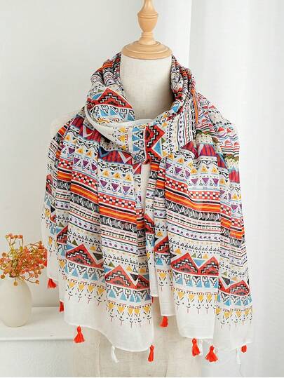 1 chiếc khăn trùm đầu điều hòa cao cấp, khăn choàng in hoa dành cho nữ, khăn choàng đi biển thời trang, dài 180*85cm, thích hợp cho du lịch và sử dụng hàng ngày, khăn polyester thường ngày.