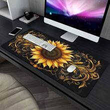 1pc Golden Sunflower HD Printed Desk Mat, Multifunctional XXL Mouse Pad, Keyboard Gaming Mouse Pad, Office Computer PC Gamer Desk Mat, Washable, Non-Slip, Rubber Material, Gift For Family And Friends, Adult Gift. - Xem 8