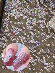 1.400 Peças Zircônia Redonda 2mm 3D, Acessórios de Cristal Diamante Rhinestone para Decoração de Unhas, Materiais de Manicure - Prata - Visão 4