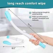 Portable Toilet Aid For Wiping With Storage Bag – 15.7"Foldable Long-Reach Bottom Buddy, Press-To-Fold Hygiene Aid For Elderly, Disabled, Pregnant, Post-Surgery, Travel, Comfortable Grip For Easy Personal Care - Multicolor - View 9