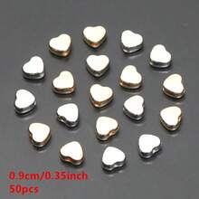 50 hạt acrylic hình trái tim CCB lỗ lớn 9mm dùng để làm trang sức DIY vòng tay, vòng cổ, bông tai - Hình trái tim - Xem 7