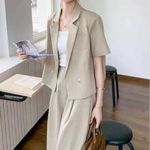 Women Suit Sets - 卡其色 - 查看 2