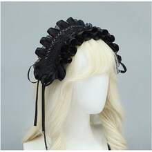 Băng đô cài tóc phong cách Gothic Lolita mới, họa tiết trái tim, ruy băng, phụ kiện cosplay ren xếp nếp kèm kẹp tóc dành cho nữ. - Nhiều màu - Xem 5