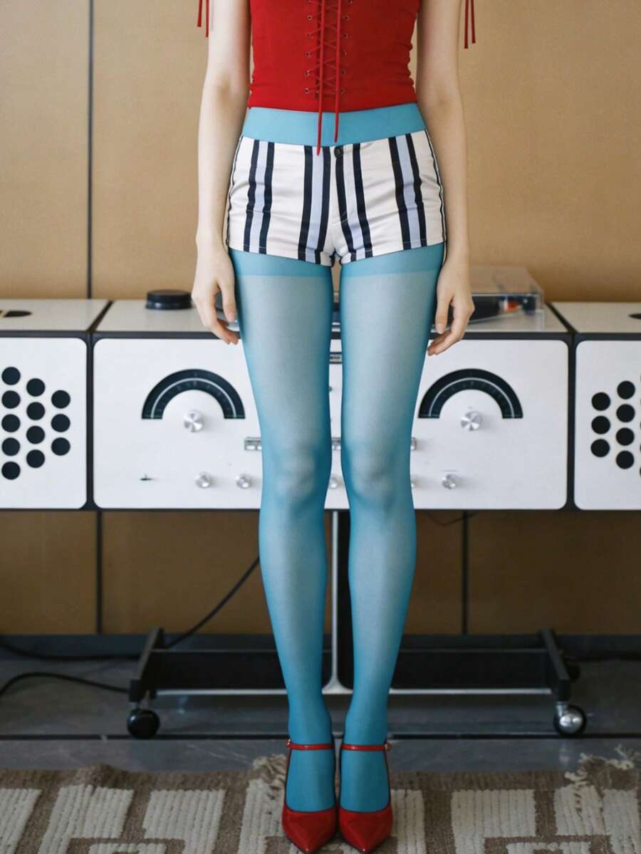 Quần tất màu xanh gợi cảm, phong cách Gothic Punk Y2K Harajuku dành cho nữ, thích hợp cho mùa xuân và thu hè, các buổi hẹn hò, tiệc tùng, kỳ nghỉ, lễ hội âm nhạc. - Nhiều màu - Xem 1