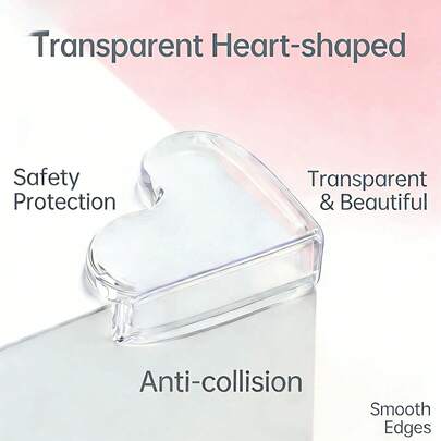 4pcs Heart-Shaped Table Corner Protectors - Furniture Edge Bumper Pads