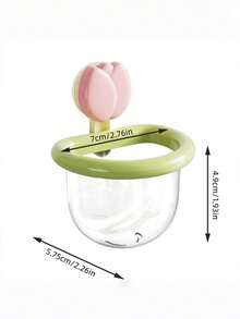 1pc Tulip Shaped Suction Cup Bathroom Storage Basket, Dopamine Cute Organizer Rack, Kitchen/Bathroom Jewelry & Cosmetic Storage, Plastic Countertop Sink Storage Box, Bathroom Sink Wall-Mounted Breathable Organizer Rack, Modern Style - Tulip - View 7