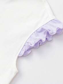 Balabala Bộ đồ ngủ mùa hè cho bé gái 2026, chất liệu cotton nhẹ, thoáng khí, mềm mại, họa tiết truyền thống dễ thương. - tông màu trắng tím - Xem 3