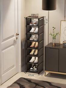 1 pezzo Scaffale per scarpe verticale multistrato rimovibile e installabile, opzioni di colore nero/bianco minimalista. Multistrato stretto impilabile, facile da assemblare. Grande capacità salvaspazio. Adatto per casa, soggiorno, ingresso, mobile per scarpe, può conservare borse e scarpe contemporaneamente. Essenziale per lo stoccaggio di grande capacità in dormitorio, essenziale per affitto, essenziale per il ritorno a scuola e il trasloco - Multicolore - Visualizzare 15