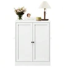 88 Cm High, Freestanding Storage Shelf In White Metal – Kitchen Cabinet With Height-Adjustable Shelves, Ergonomic Handles, Assembly Required, Space-Saving Kitchen Storage. - 白色 - 查看 6