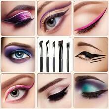 Bộ 5 cọ trang điểm, bao gồm cọ tán phấn mắt, cọ tạo khối, cọ kẻ lông mày, v.v. Dụng cụ trang điểm mềm mại và thân thiện với da, túi đựng trang điểm du lịch tiện dụng, kèm cọ kẻ lông mày, cọ tán phấn mắt, lược chải mi, quà tặng kèm theo. - Nhiều màu - Xem 8