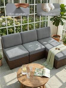 1 tấm bọc ghế sofa bằng vải nhung mềm mại, chống trượt, phù hợp với ghế đơn, ghế đôi, ghế ba chỗ và ghế hình chữ L, dùng được cả bốn mùa. - Màu Xám nhạt - Xem 5