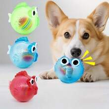 Juguete de peluche de pez con sonido, juguete masticable interactivo para perros con sonido de color aleatorio - Multicolor - Ver 11