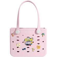 EVA Women's Tote Bag - Oversized Solid Color Beach Purse, Waterproof & Sandproof, Lightweight & Washable, Open Design For Easy Packing, DIY Customizable, Suitable For Pool, Camping, Shopping, Sports, Travel - Nhiều màu - Xem 41
