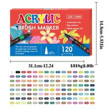 12-168 Colors Professional Acrylic Marker Pens, 1-5mm Soft Brush Tips, Vibrant Colors, Gift Box Packaging, Large Capacity Ink, DIY Planner Brush Pens Set, Back To School Gift For Students And Friends - Markers - View 16