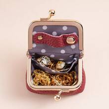New Genuine Leather Mini Wallet, Ring, Earring, Jewelry Organizer, Earphones, Coin Holder, Hardcase, Zero Wallet - Multicolor - View 2
