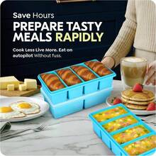 Silicone Soup Freezer Molds With Lids, 2 Cup 1 Cup Combo, Soup Container Style Cube Trays, Reinforced Steel Rims, Freezing Broth, Meal Prep And Other Dishes, Dishwasher Oven  - 2 Pack - Blue - View 9