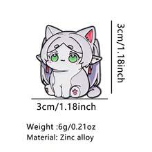 可爱卡通动物猫咪珐琅徽章动漫女孩胸针翻领别针徽章背包服装配饰时尚珠宝礼品 - 黑色 - 查看 14