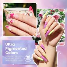 Beetles 39Pcs 36 Colors Colorful Candies Gel Nail Polish Set, Spring Pink Red Blue Purple Shades, With Base & Top Coat, Soak Off UV LED, Salon DIY Home Manicure Kit, Gifts For Women Girls - 39Pcs 36 Colors Colorful Candies - 查看 5