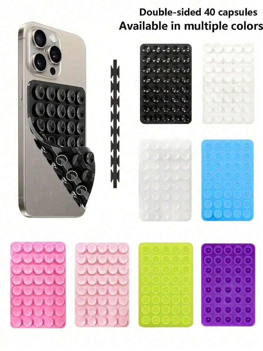 Dual-Sided Silicone Suction Cup Phone Case Stand, Octobuddy Sticky Phone Holder Suitable For Women Phone Wallet Mini Wallet Card Holder - Upgraded Version - View 1