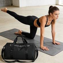 Bolsa de viaje impermeable para deportes y fitness, unisex, de gran capacidad, con separación para ropa seca y mojada, bolsa de almacenamiento para fitness. - Negro - Ver 3