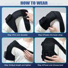 FEETLIST Wireless Heated Shoulder Vibration Massager For Office Workers, With LED Display, 3 Heat & 3 Vibration Levels, Rechargeable Wrap For Shoulder, Ideal Gift For Elderly Home Warmth - Black - View 8