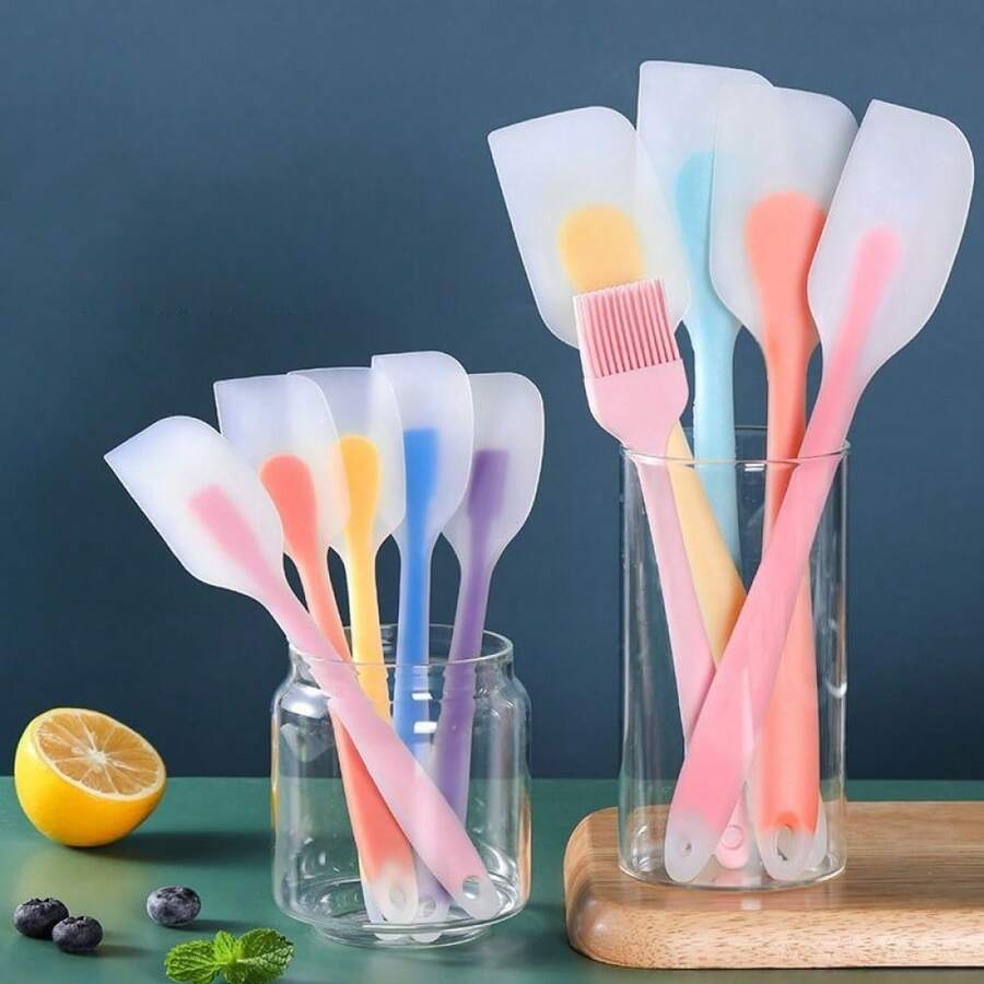 Muỗng silicon chất lượng cao, chịu nhiệt và chống dính, dụng cụ làm bánh nhà bếp – không mối nối, bền chắc, dùng để trộn, làm bánh, vét kem và bơ. - Nhiều màu - Xem 1