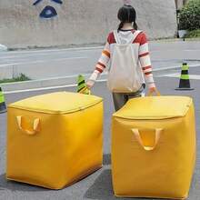 240L Bolsa de transporte de gran capacidad extra, de 3 capas gruesas con asas reforzadas, bolsa de almacenamiento duradera y resistente al agua, plegable y portátil, adecuada para dormitorio, hogar, oficina, viaje - regalo ideal para estudiantes y profesionales (disponible en varios tamaños). Nota: Ligera variación de color debido a la diferencia de lote - Ver 7