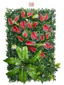 40x60厘米(15.75x23.62英寸)人造塑料绿色植物墙饰,逼真蕨类植物墙板,经久耐用,栩栩如生,适用于室内/室外婚礼、派对、花园、后院围栏和家居装饰 - 彩色 - 查看 15