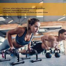 Two high-load-bearing training supports are perfect for push-ups, dips, sit-ups, and handstands, making them ideal for home gyms, parks, travel, and everyday workouts. They also make a great gift for men and fitness beginners. - A - Übersicht 5