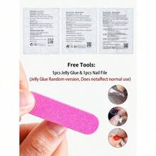 24pcs Short Oval 3D Gel Nail Stickers, Create Faux Pearl Flower Nail Art, French Acrylic Press-On Nails, Short Size Perfectly Fit False Nails Set, Includes: 1pc Jelly Gel And 1pc Nail File, Easy To Wear, French Nail Stickers Suitable For Women And Girls For Daily, Party And Other Occasions Nail Supplies - Nhiều màu - 12 - Xem 5