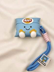 Cute Blue Potato Chip Style  Case Compatible With  1 2 3 4 Pro 2022 2023 Wireless Earbuds Accessories - 藍色 - 查看 6
