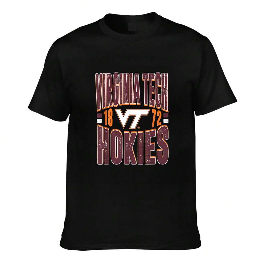 Virginia Tech Hokies Est. 1872 Retro T Shirt Men Women College Sports Fan Casual Short Sleeve Tee Top - màu đen - Xem 1
