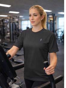 Kit Of 2 Women's Dry Short Sleeve T-Shirts For Basic Gym Workout - Negro/Vino - Ver 6