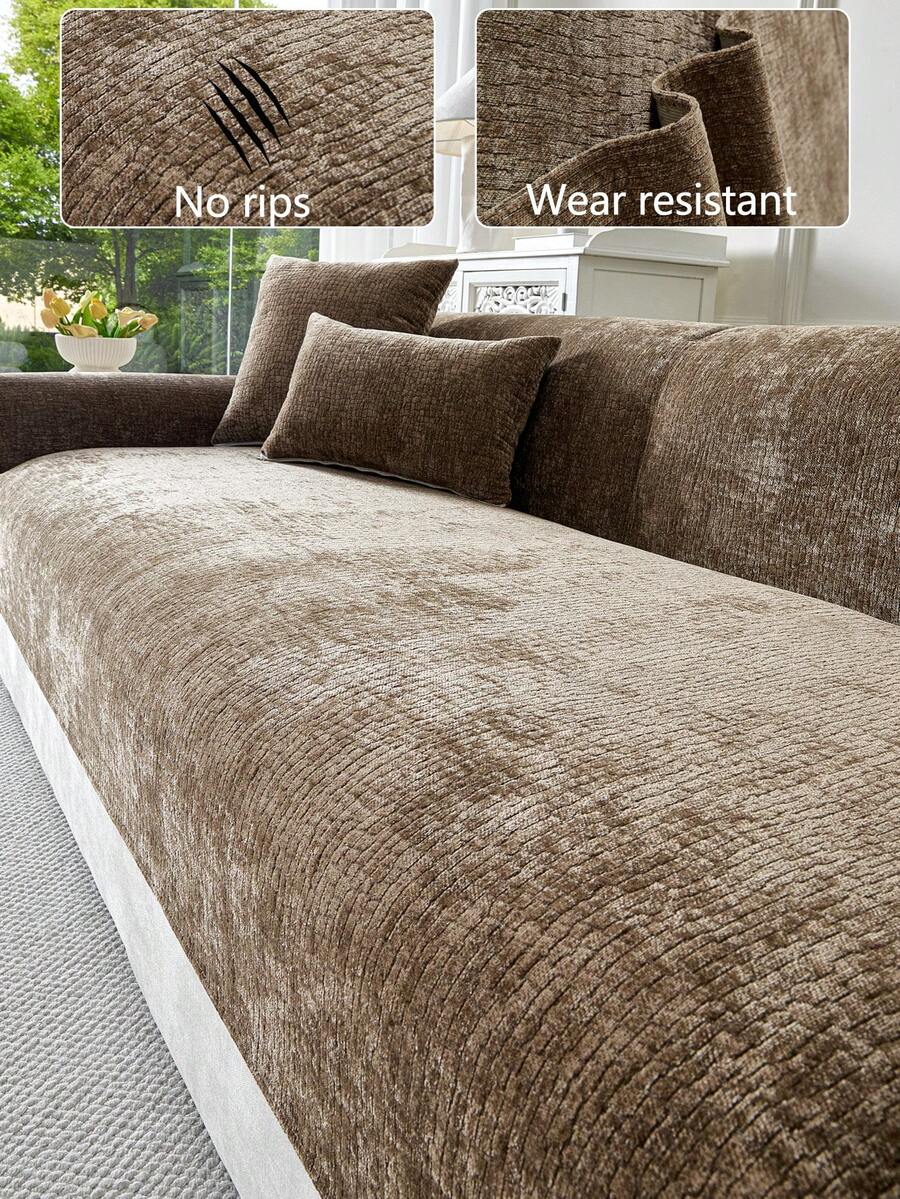 1件装四季通用沙发垫套，现代简约防滑沙发座垫，防尘可水洗，柔软不易褪色，宠物友好，适用于L型沙发和1/2/3/4人沙发，适合卧室、办公室、客厅等场所。