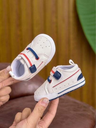 Infant Shoes For Spring & Autumn, Casual Fashion 0-1 Years Old Unisex Infant Contrast Color Hook And Loop Sports Shoes, Suitable For Indoor & Outdoor Toddler Shoes